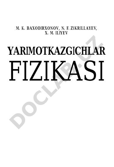 Yarimo'tkazgichlar fizikasi