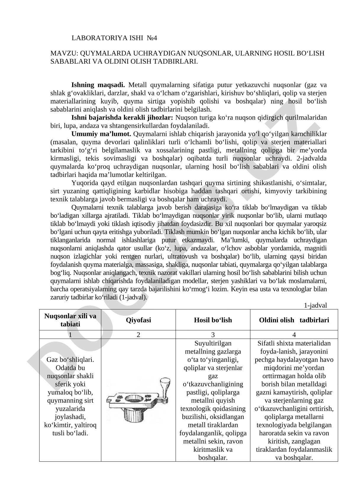 Quymalarda uchraydigan nuqsonlar, ularning hosil bo'lish sabablari va oldini olish tadbirlari