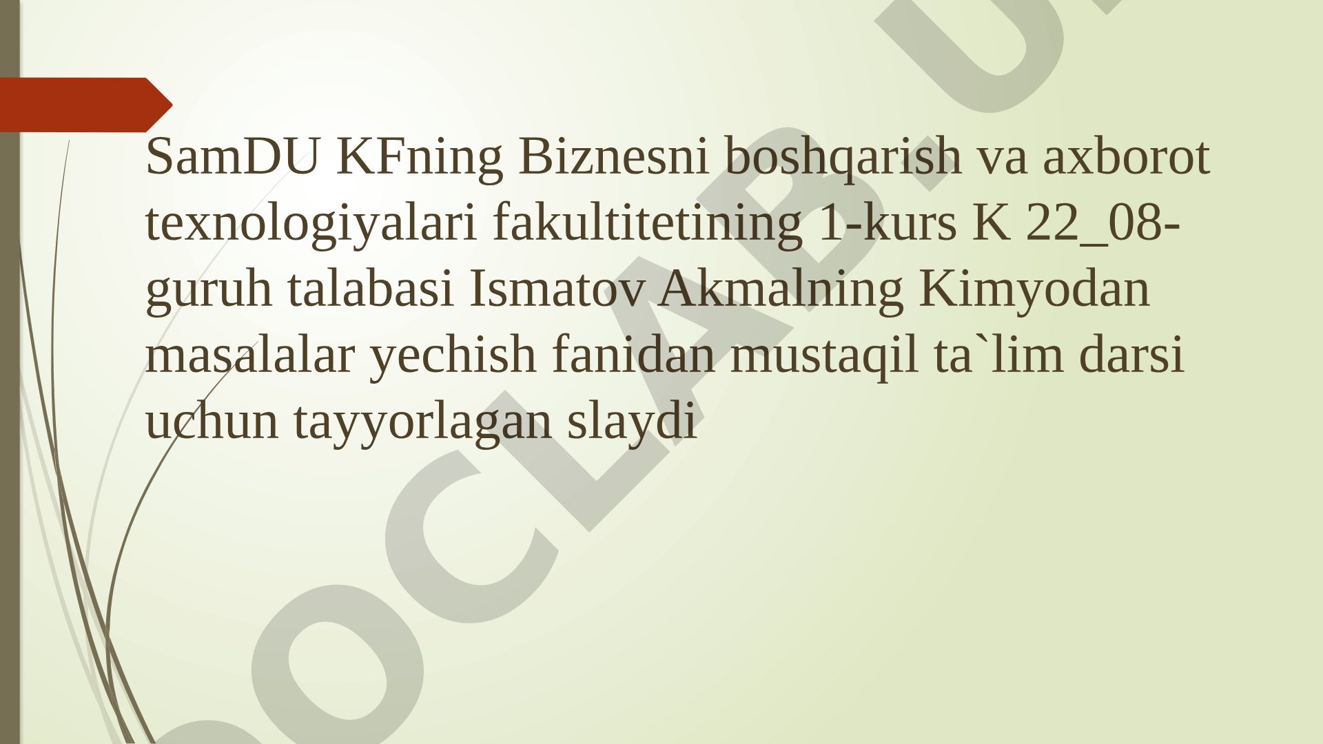 Gazsimon moddalarning molekulyar massasini aniqlash
