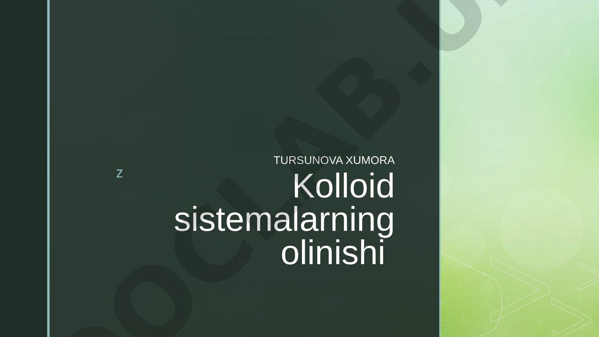 Kolloid sistemalarning olinishi