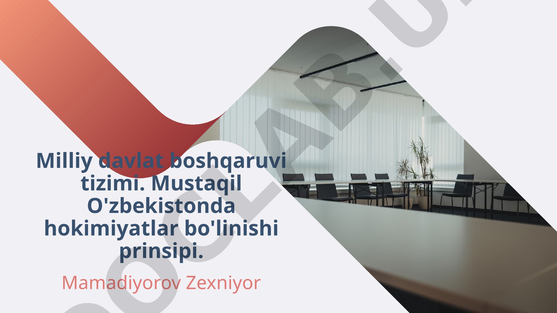 O'zbekistonda hokimiyatlar bo'linishi prinsipi