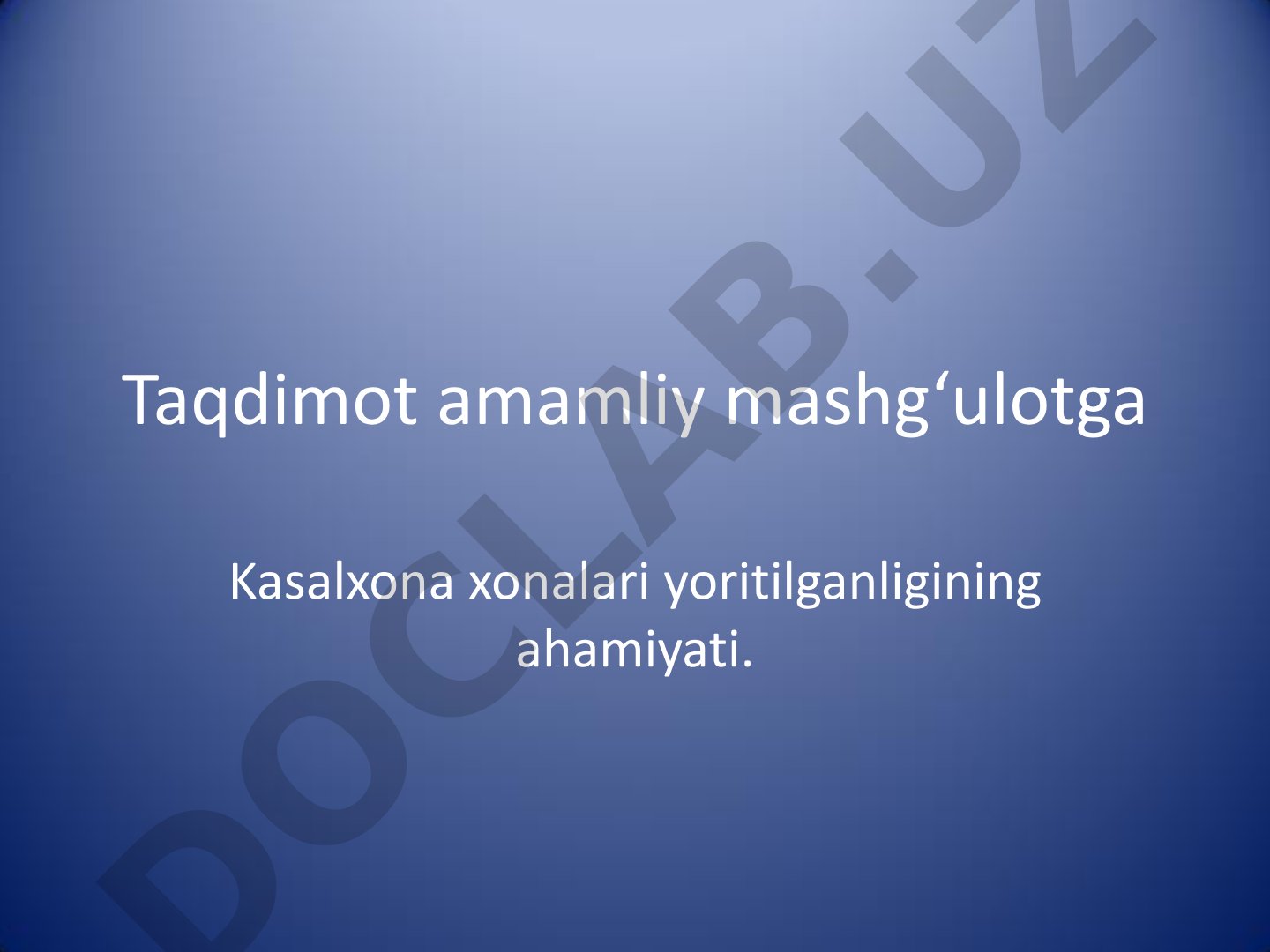 Kasalxona xonalari yoritilganligining ahamiyati