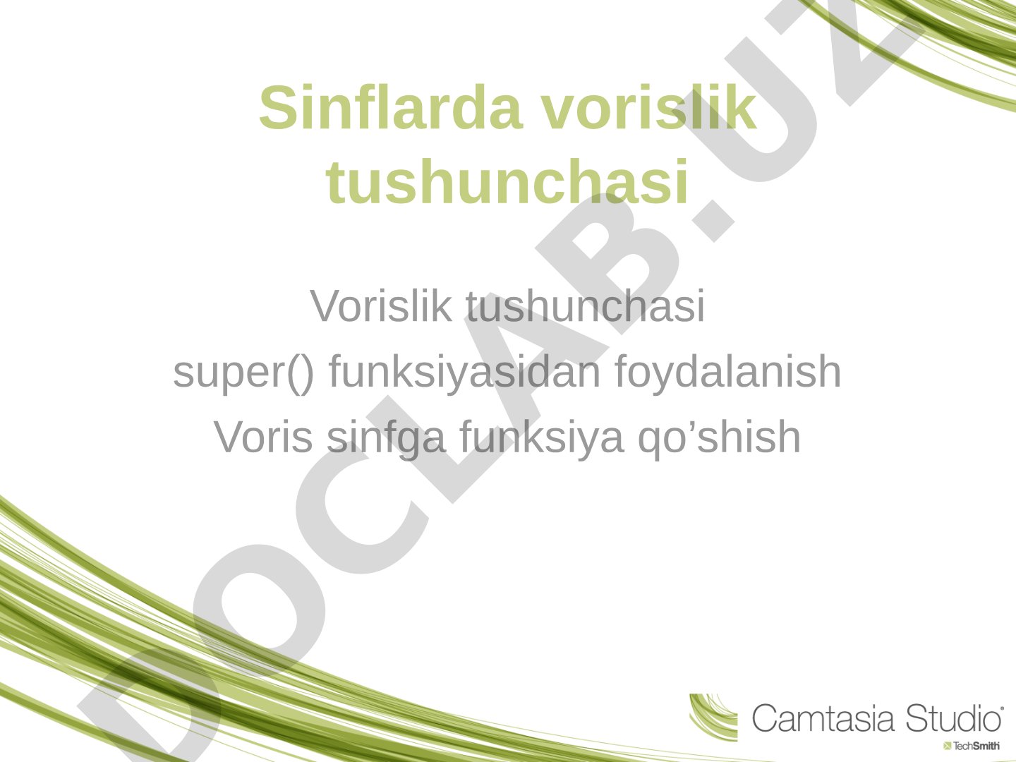 Python dasturlashda sinflarda vorislik