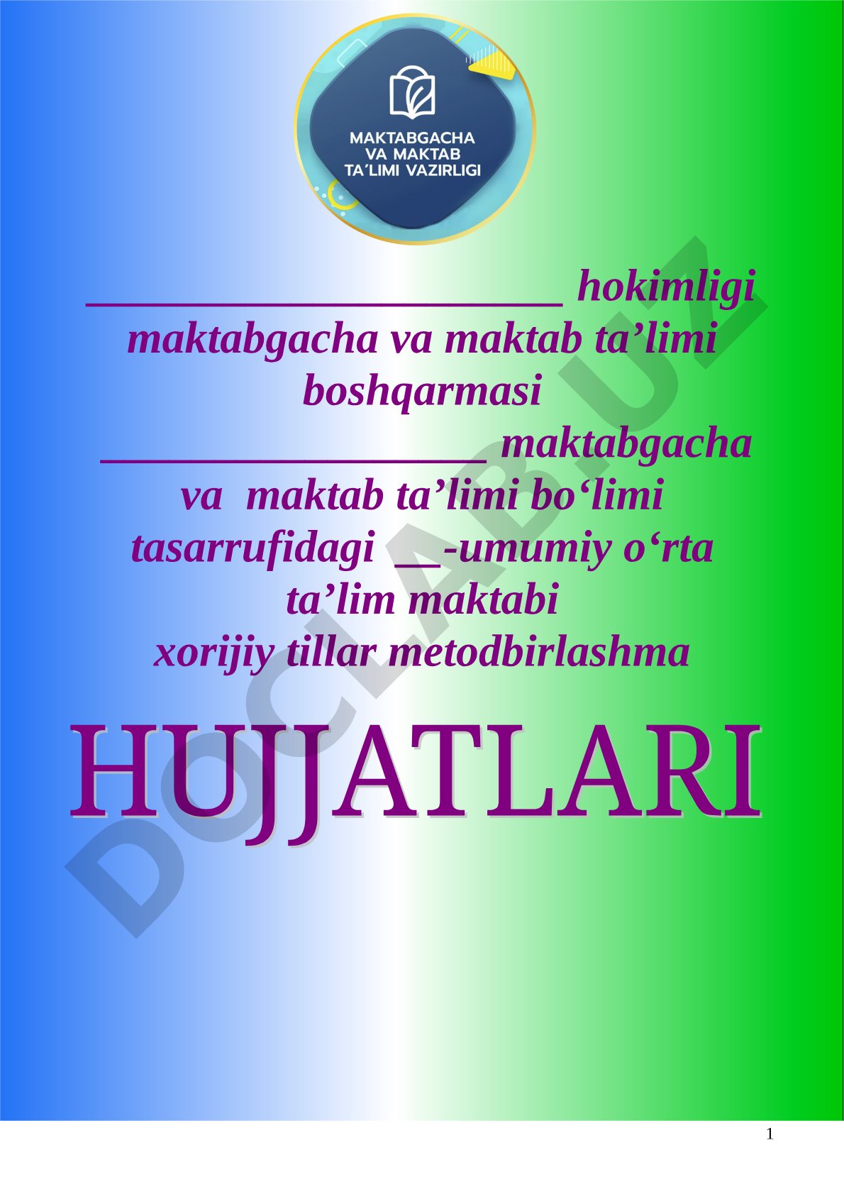 Umumiy o‘rta ta’lim maktabining Metodbirlashmalari to‘g‘risidagi Nizom