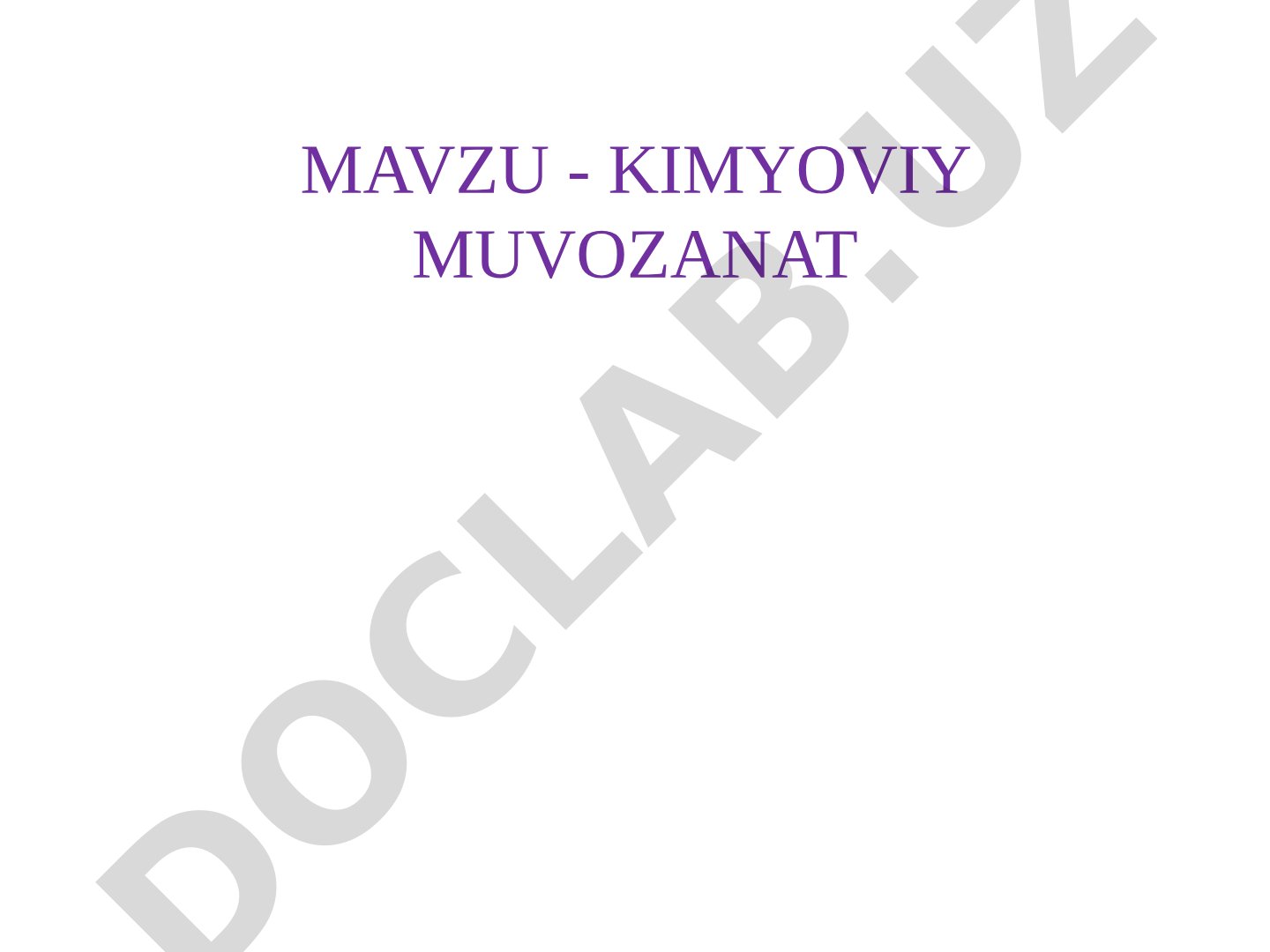 Kimyoviy muvozanat haqida taqdimot materiallari