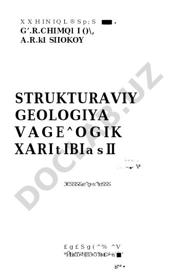 Strukturaviy geologiya va geologik xaritalash