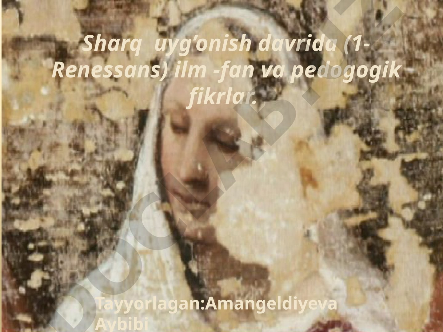 Sharq uyg'onish davrida ilm-fan va pedagogik fikrlar