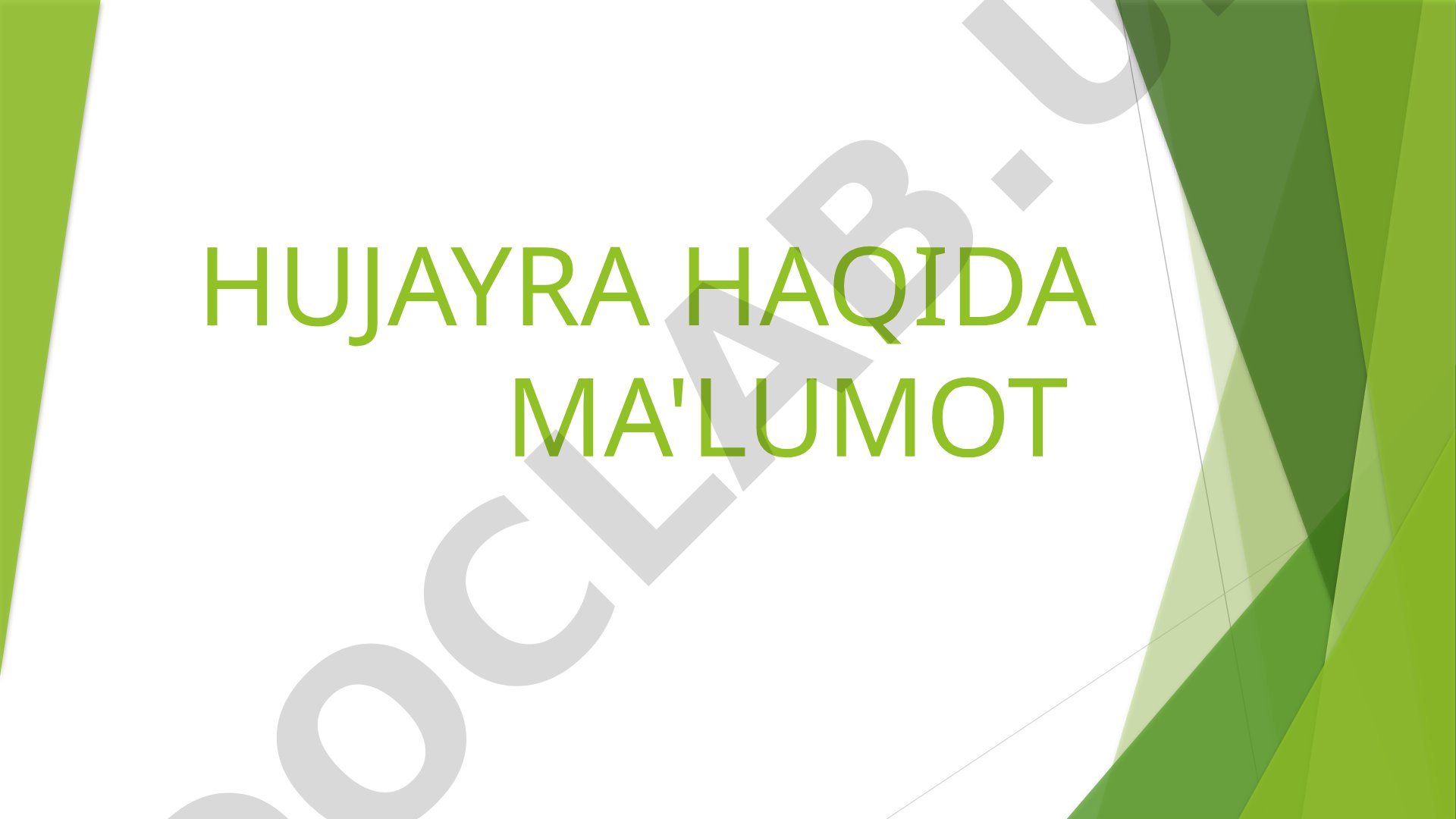 Hujayra haqida ma'lumot