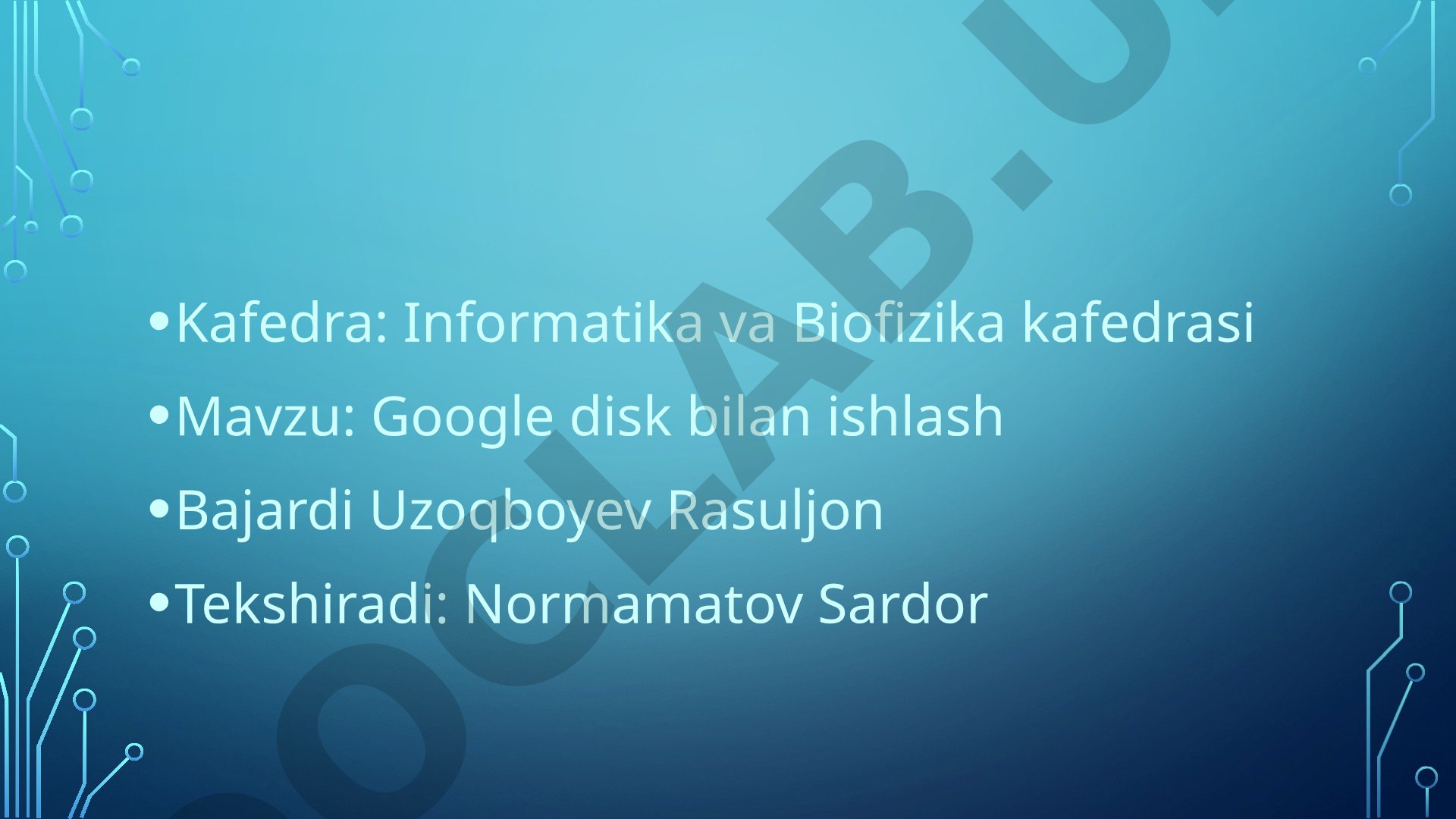 Google disk bilan ishlash