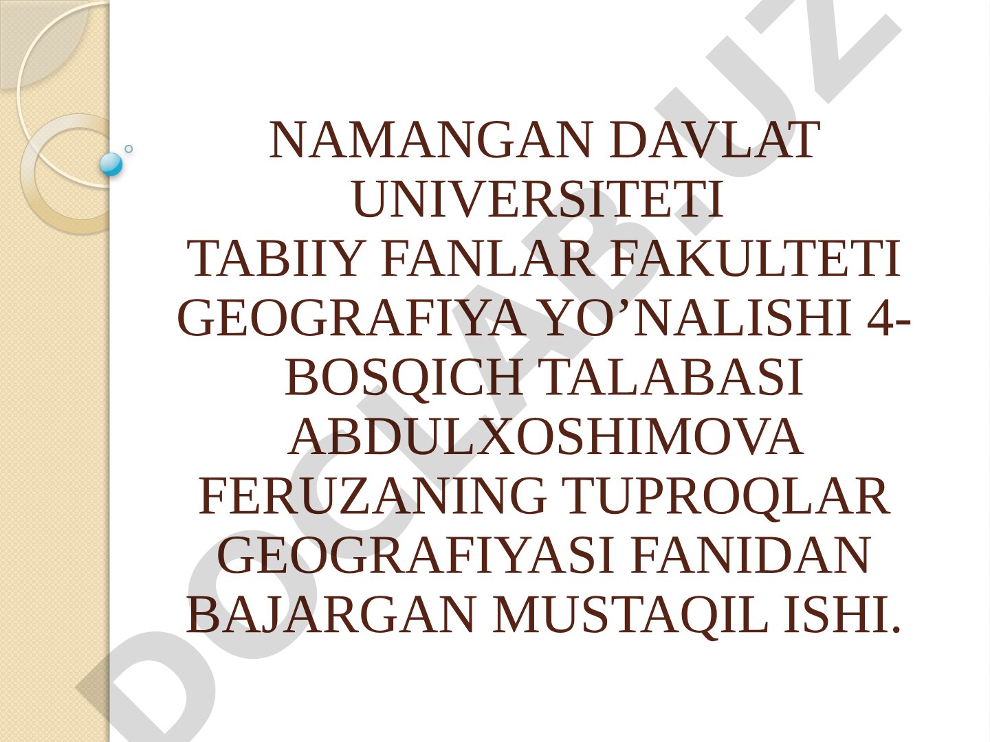 O‘z o‘lkasi tuproqlari va ulardan foydalanish