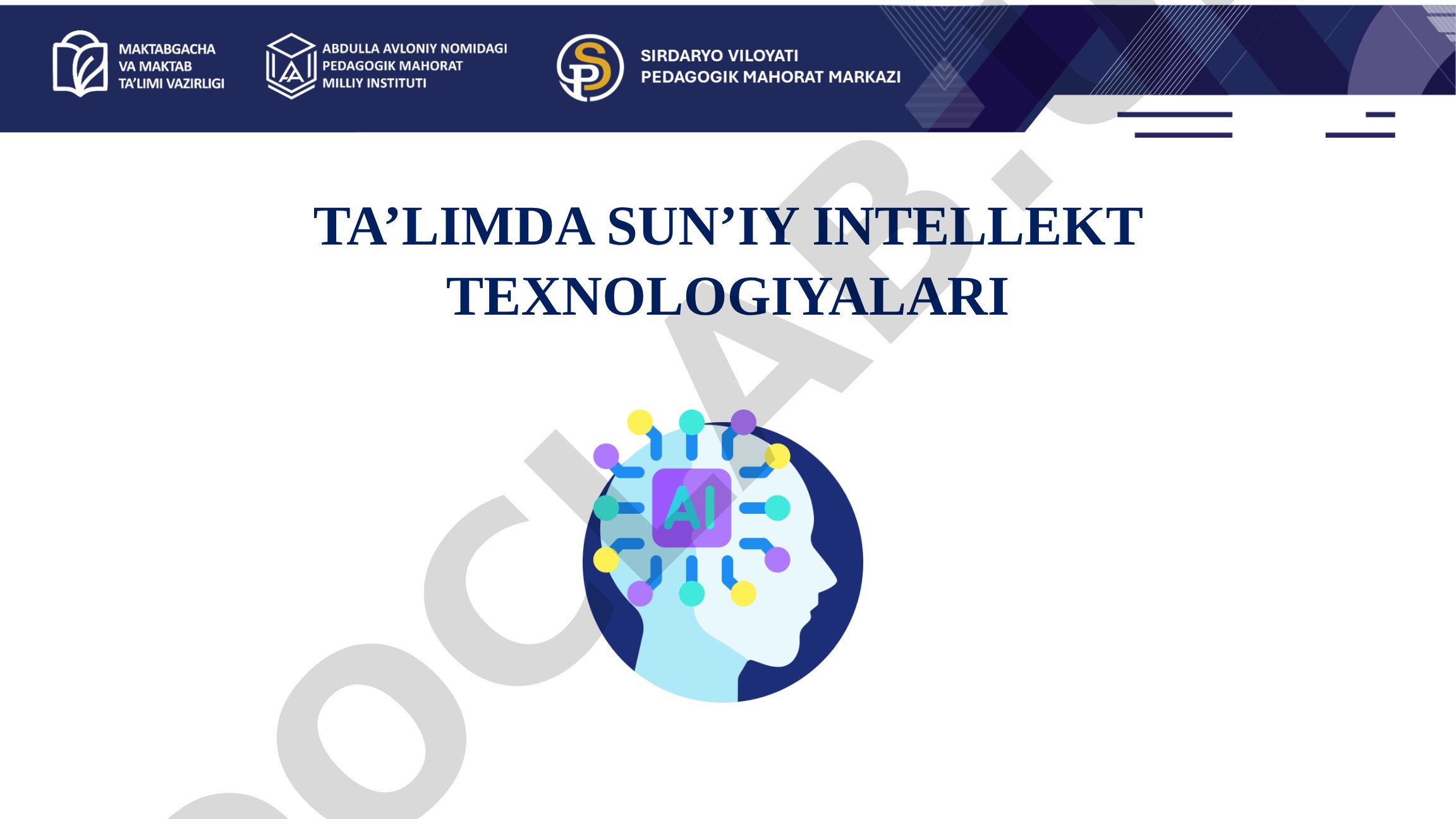 Ta'limda sun'iy intellekt texnologiyalari