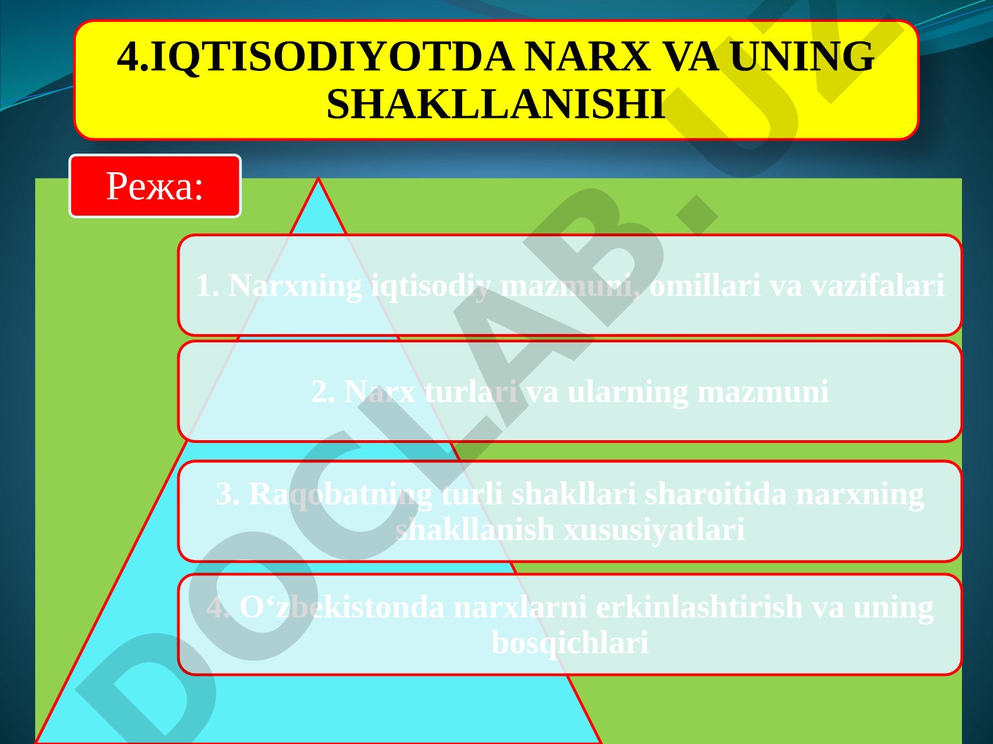 Iqtisodiyotda narx va uning shakllanishi