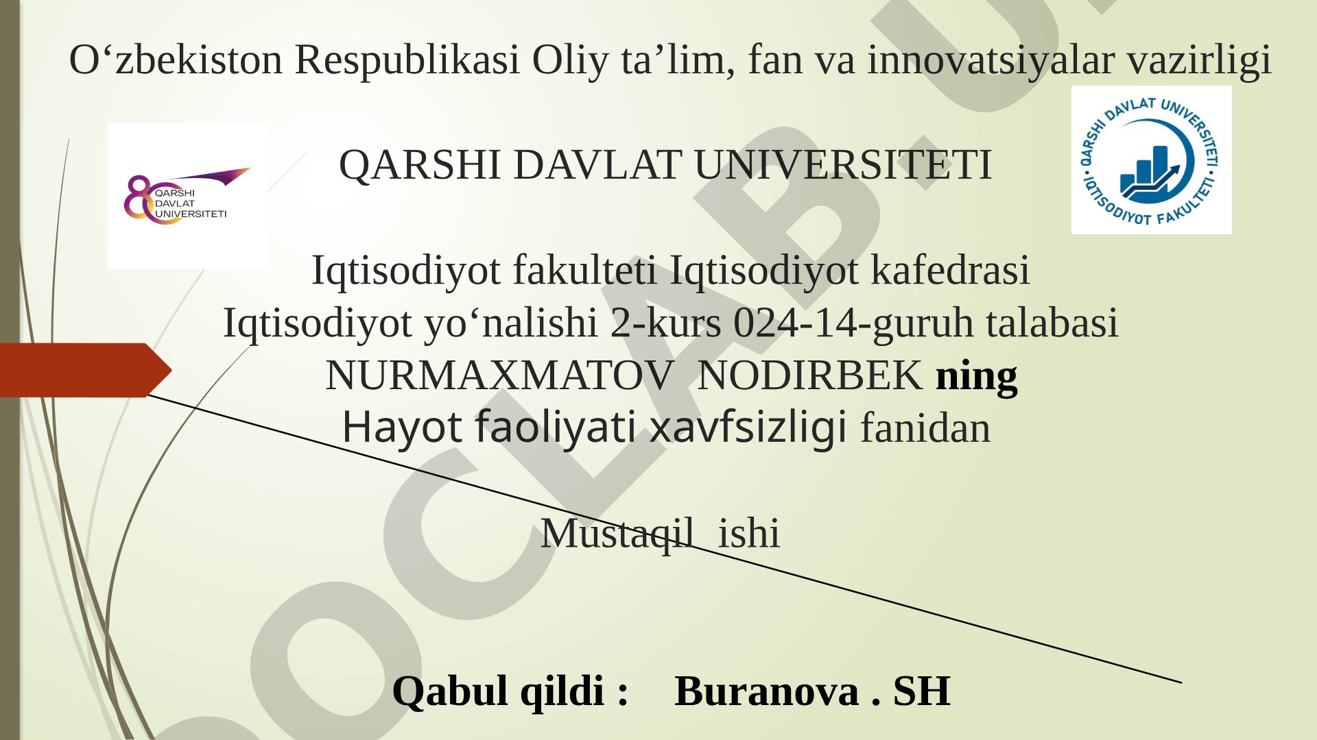 Hayot faoliyati xavfsizligini ta’minlashga oid xalqaro tajriba va izlanishlar tahlili