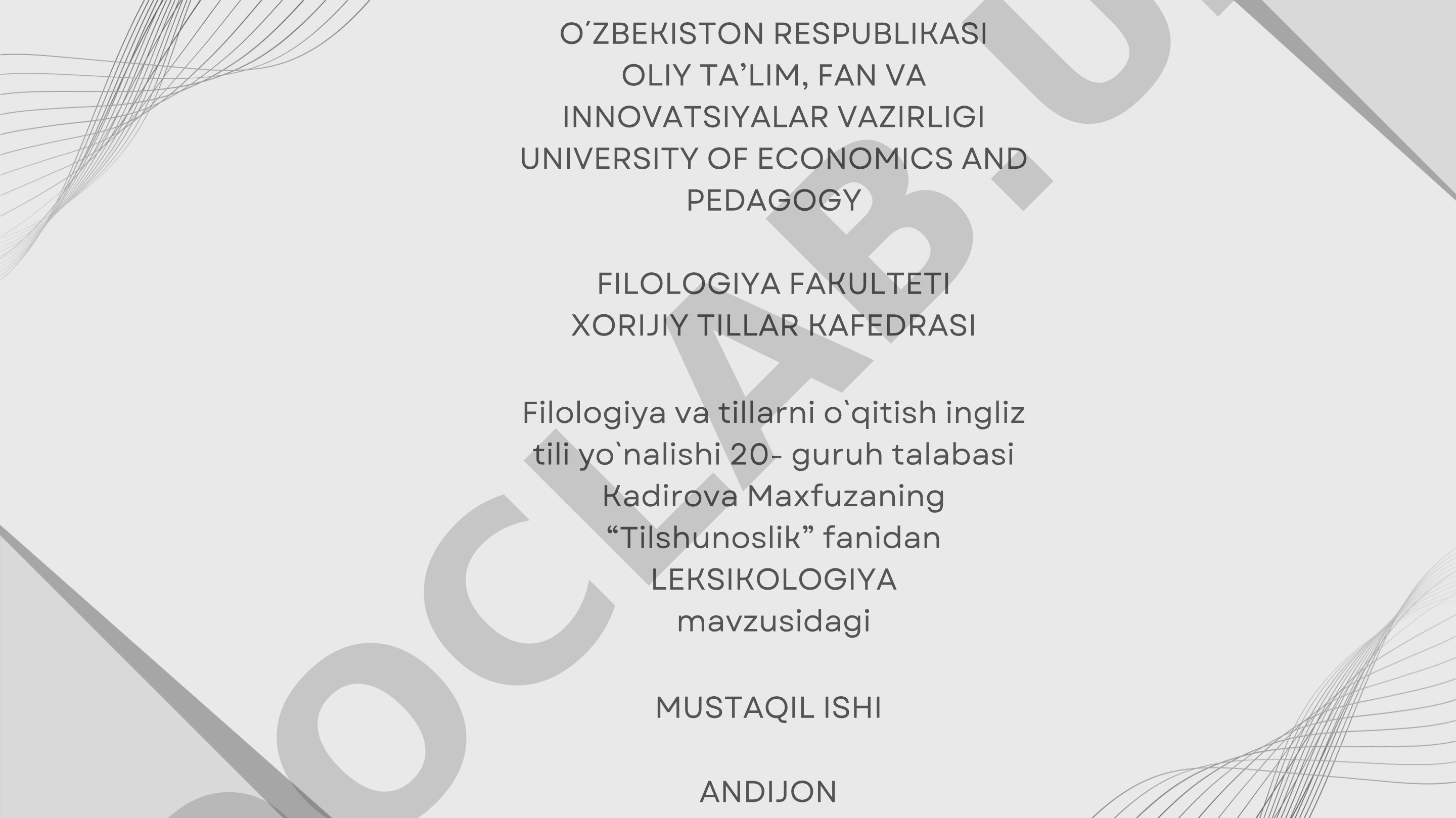 Leksikologiya bo'limlari, so'z, leksema, ma'no taraqqiyoti
