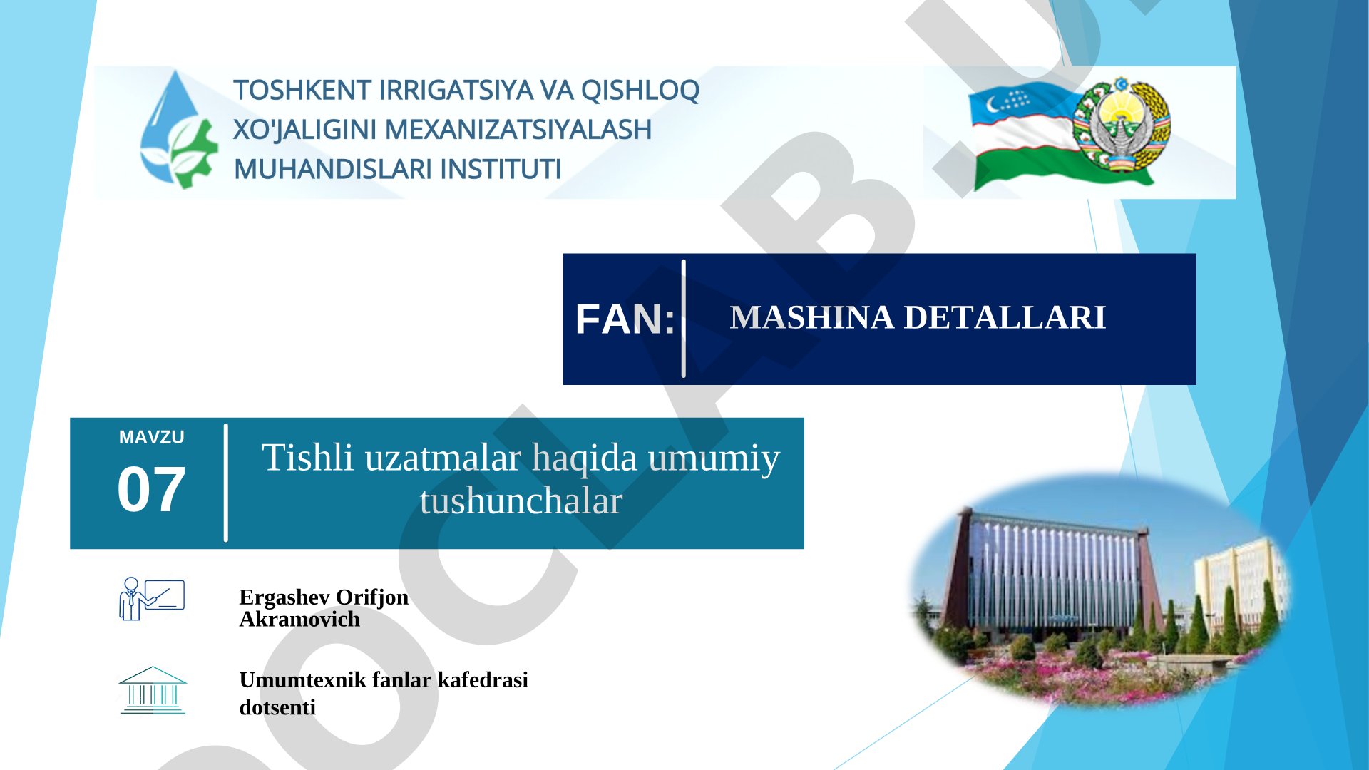 Tishli uzatmalar haqida umumiy tushunchalar