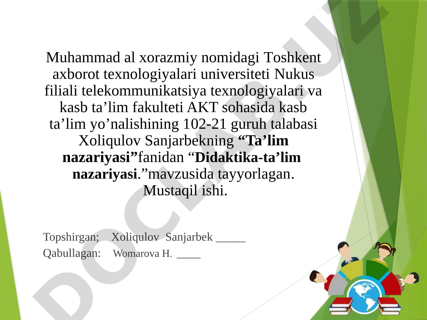 Didaktika - ta'lim nazariyasi