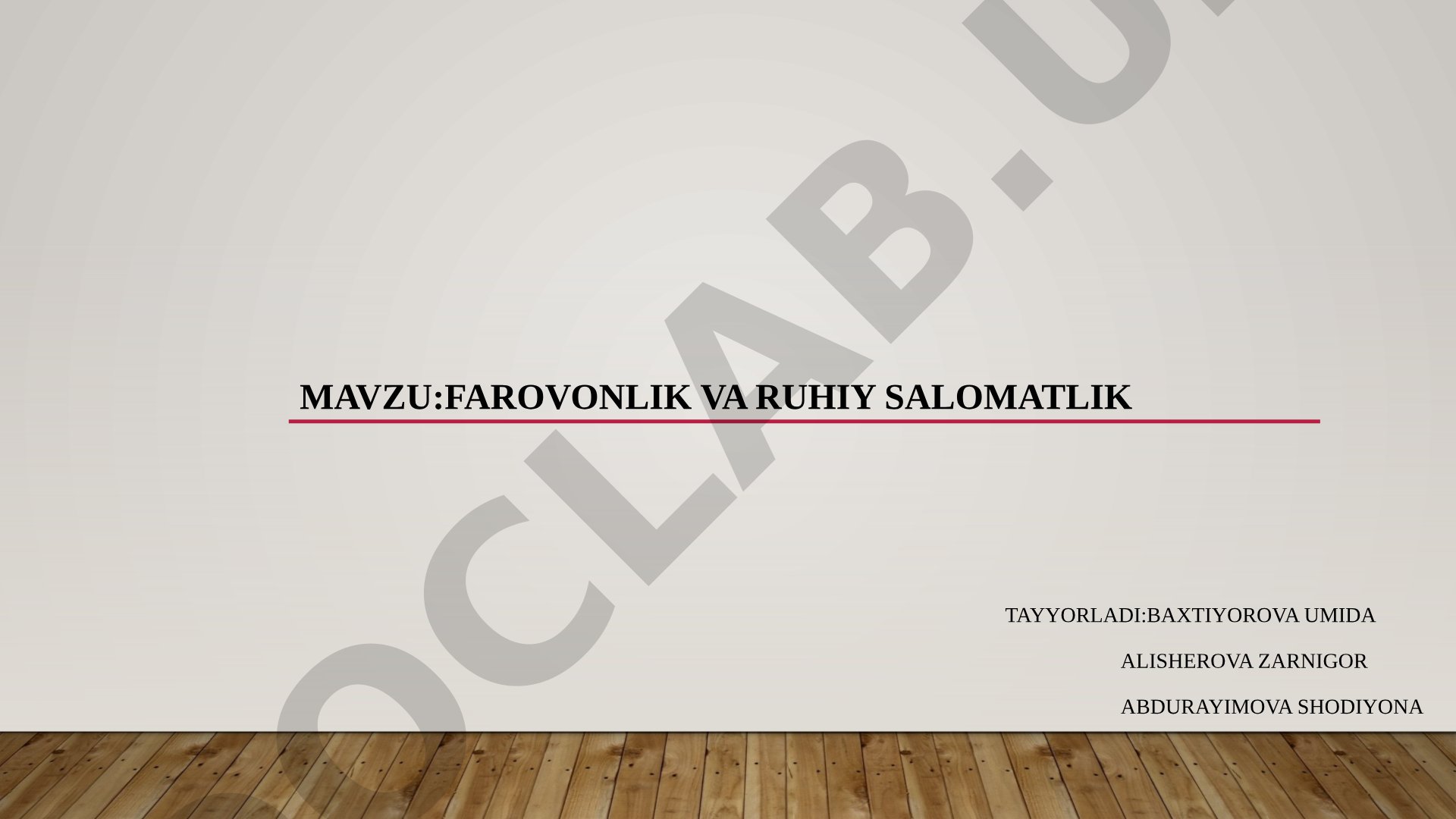 Farovonlik va ruhiy salomatlik