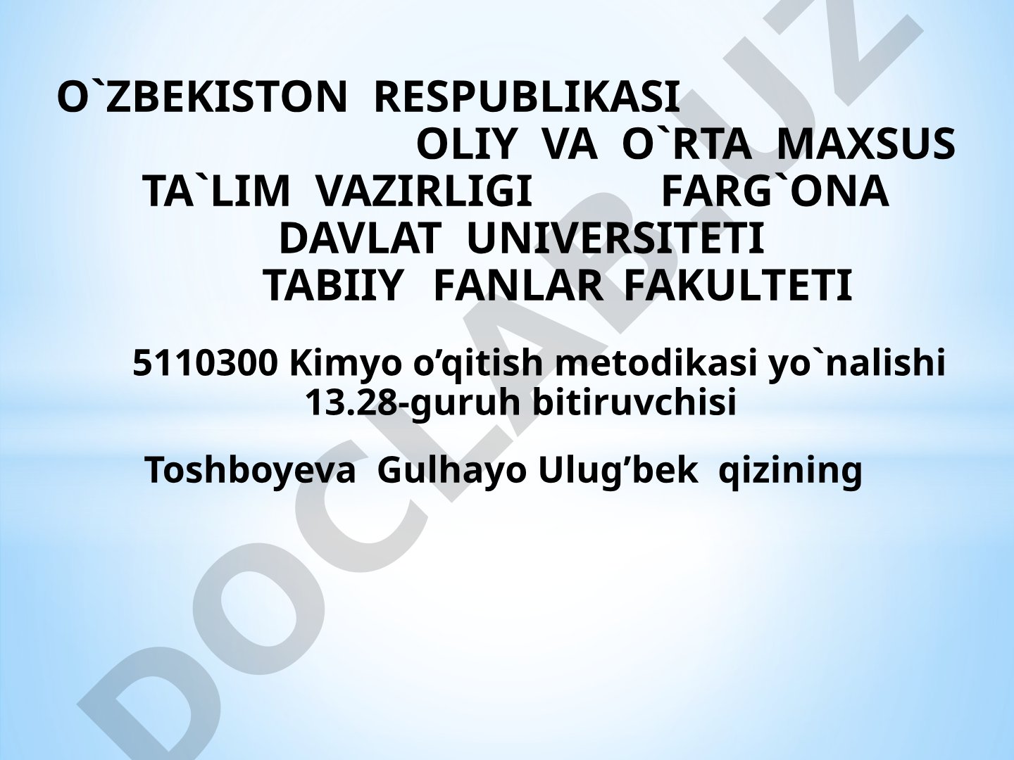 Akademik litseylarda “Metallar korroziyasi va korroziyadan himoyalash usullari” mavzusini o‘qitishda interfaol usullardan foydalanish