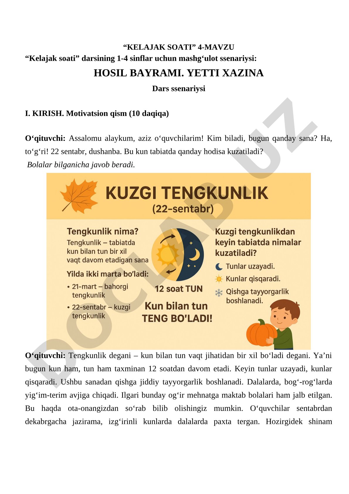 Hosil bayrami. Yetti xazina