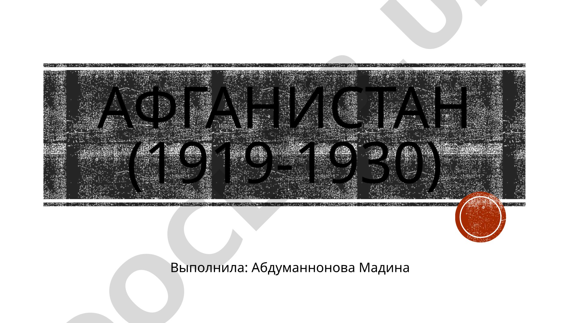 Афганистан (1919-1930)