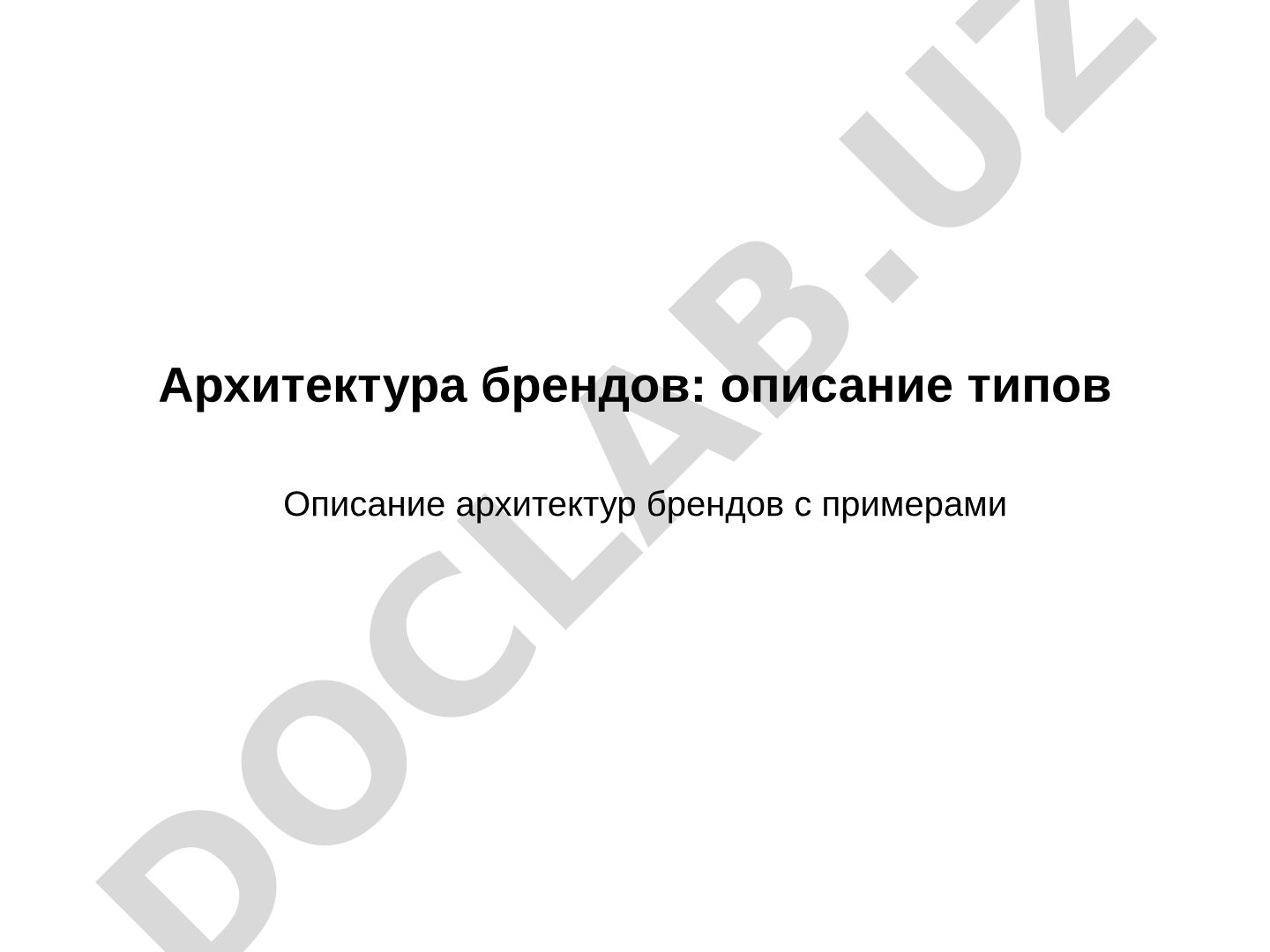 Архитектура брендов: описание типов