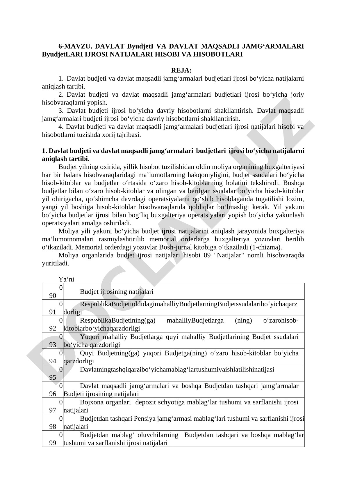 Davlat byudjeti va maqsadli jamg‘armalari byudjetlari ijrosi hisobi va hisobotlari