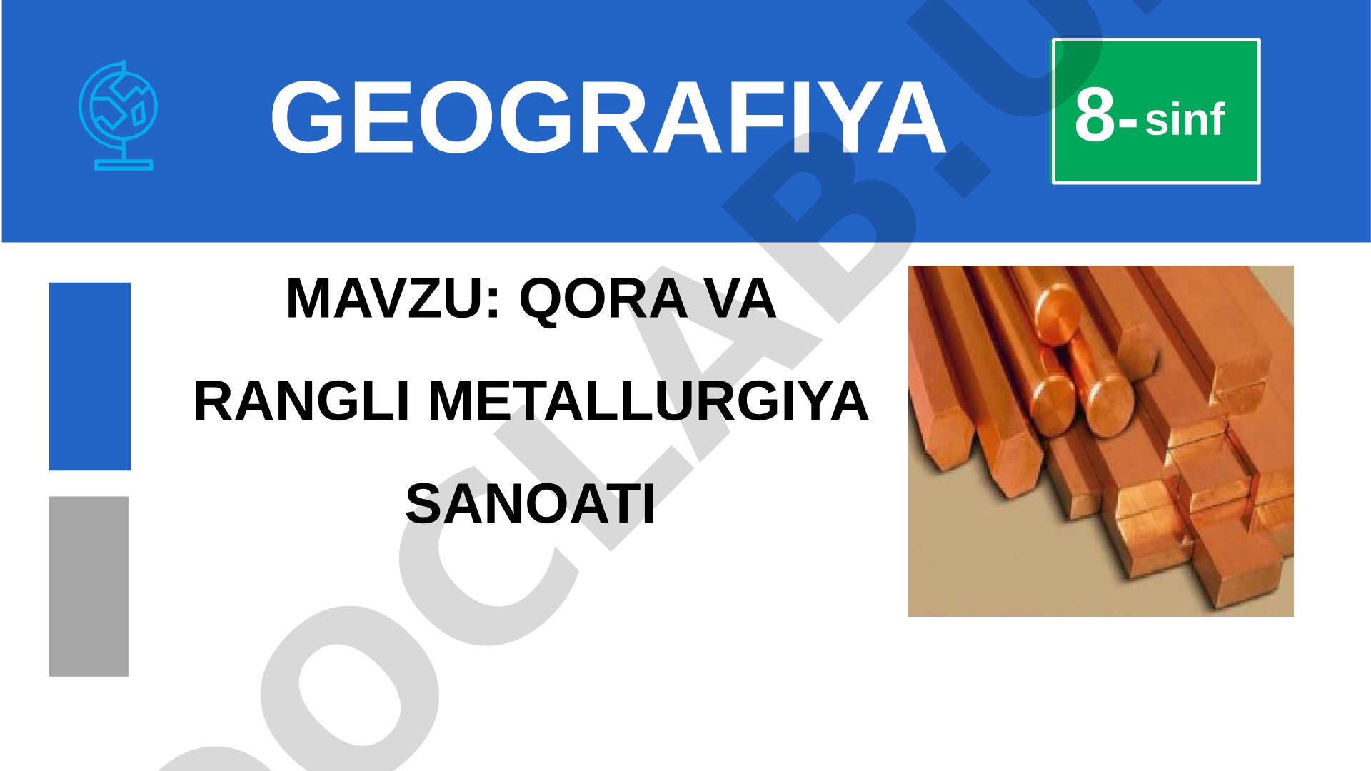 Qora va rangli metallurgiya sanoati 8-sinf geografiya