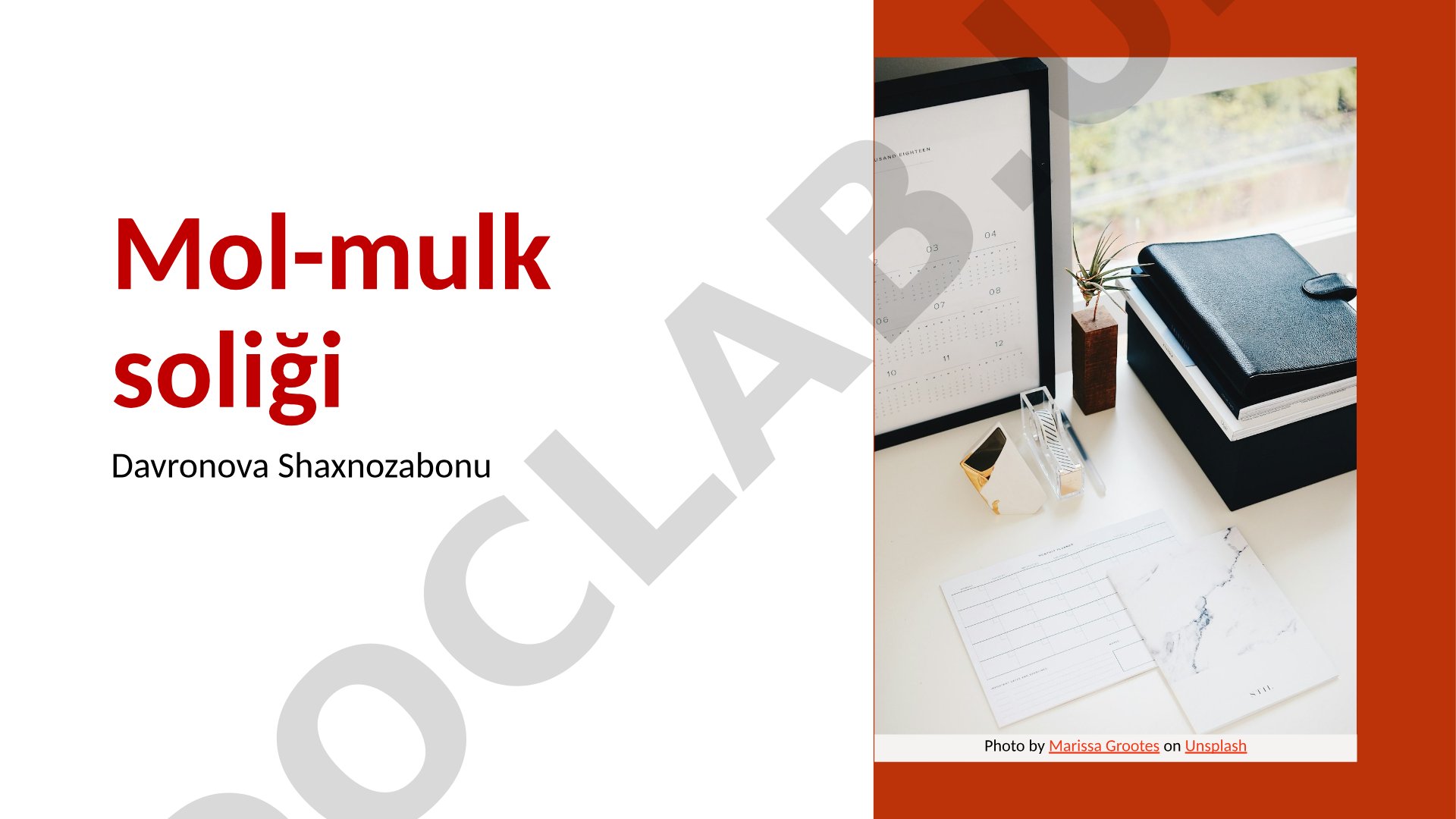 Mol-mulk soliği: asosiy ma'nosi, mohiyati va qo'llanilishi