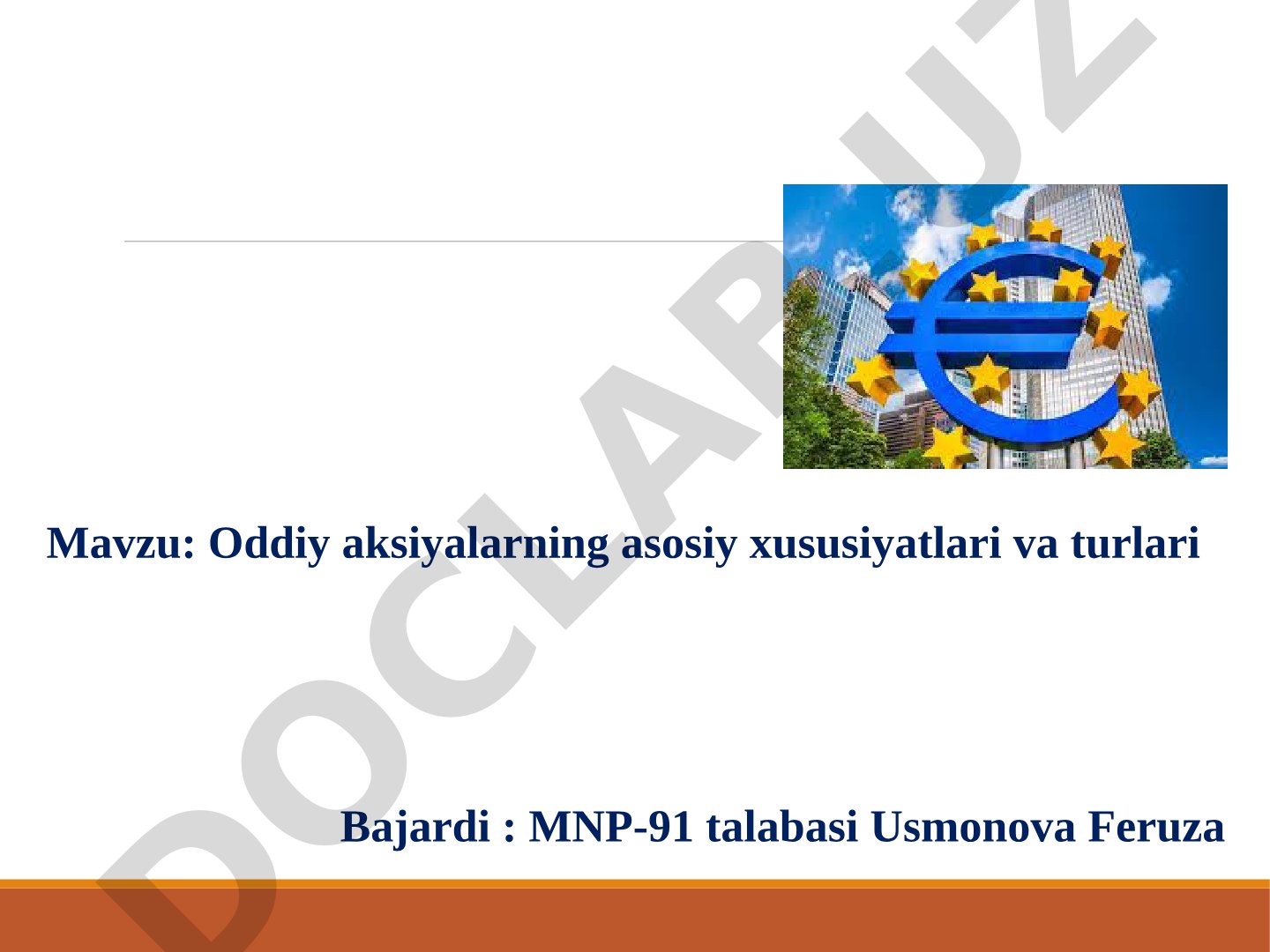 Oddiy aksiyalarning asosiy xususiyatlari va turlari