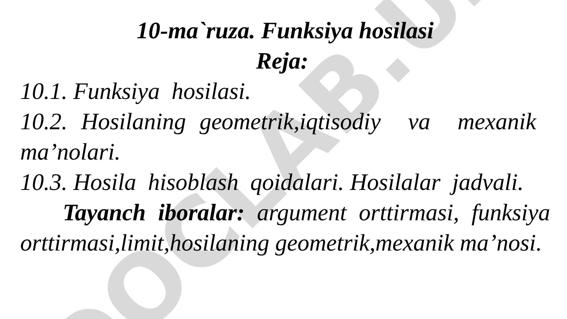 Funksiya hosilasi