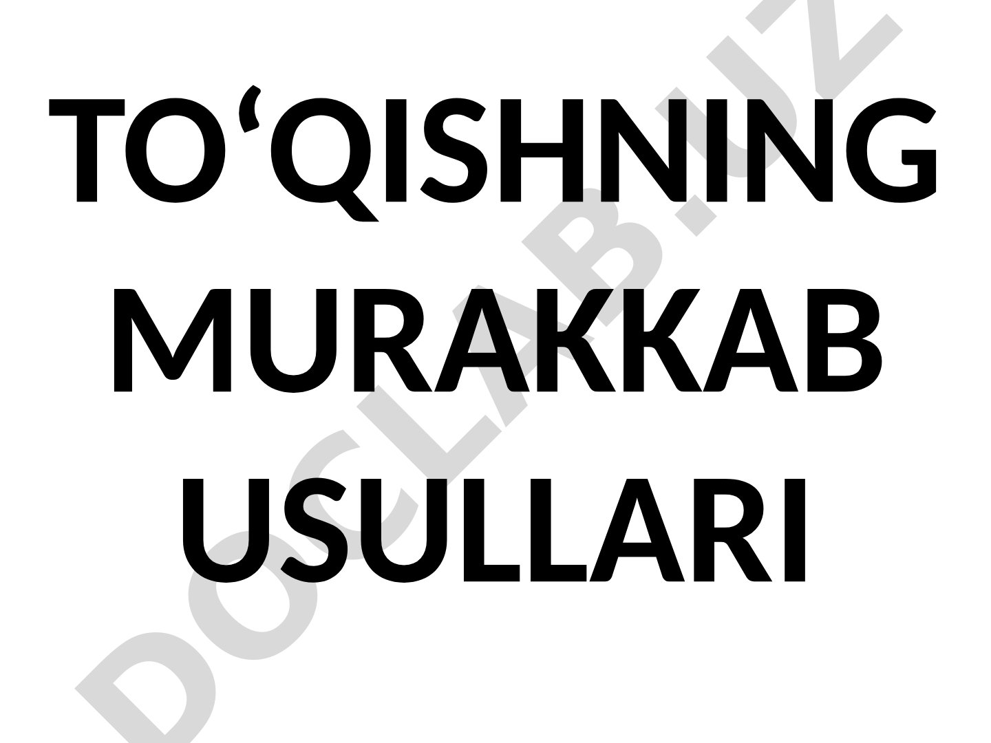 To‘qishning murakkab usullari