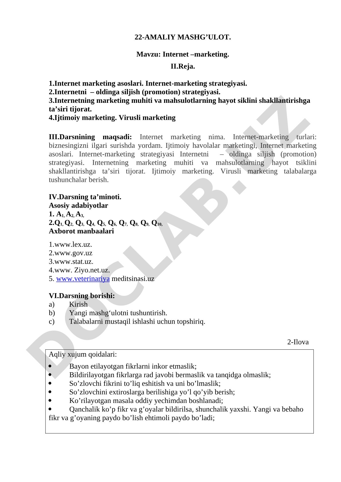 Internet – marketing