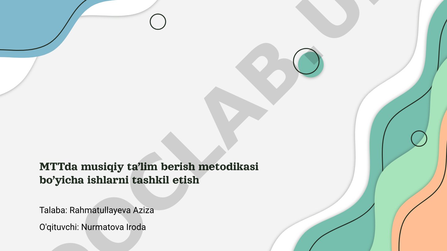 MTTda musiqiy ta’lim berish metodikasi bo’yicha ishlarni tashkil etish