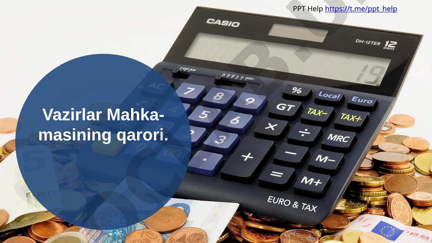 Vazirlar Mahkamasining qarori