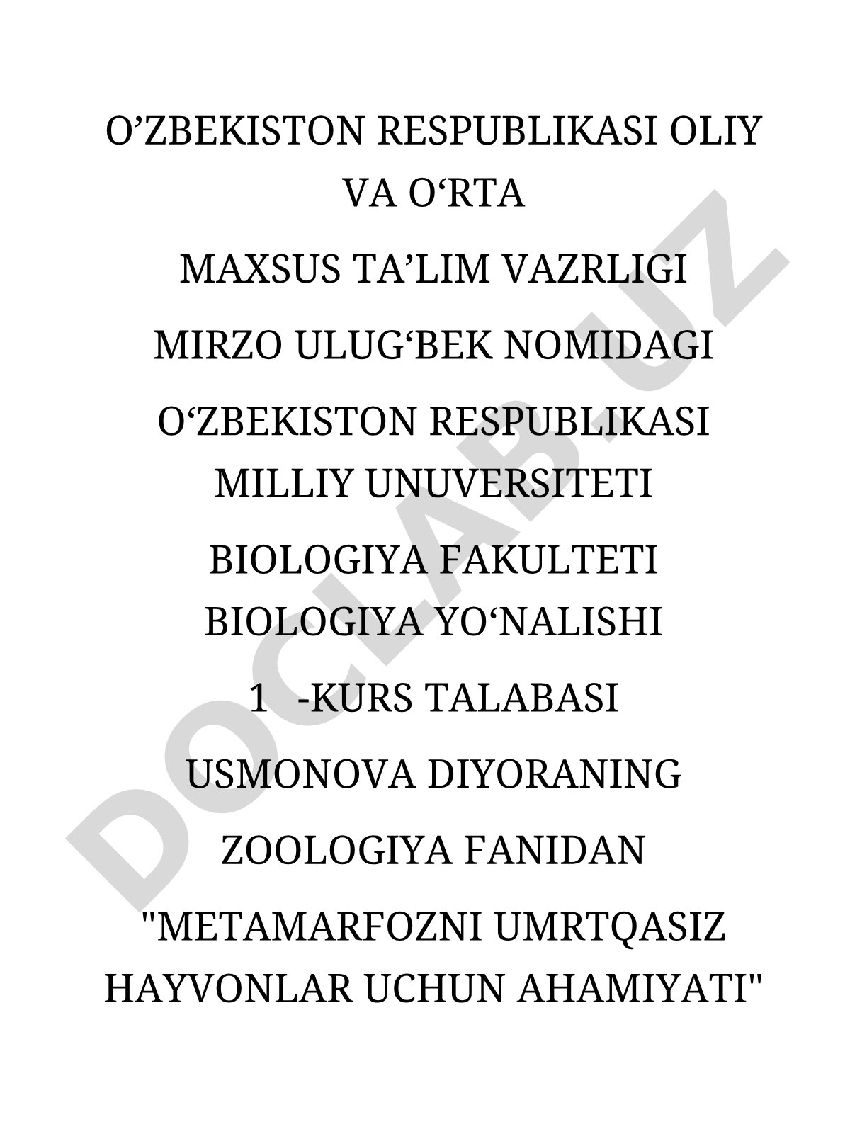 Metamarfozni umrtqasiz hayvonlar uchun ahamiyati