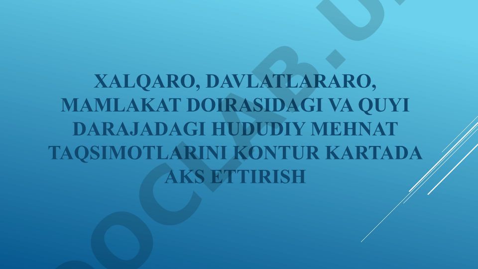 Xalqaro mehnat taqsimoti va uning shakllari
