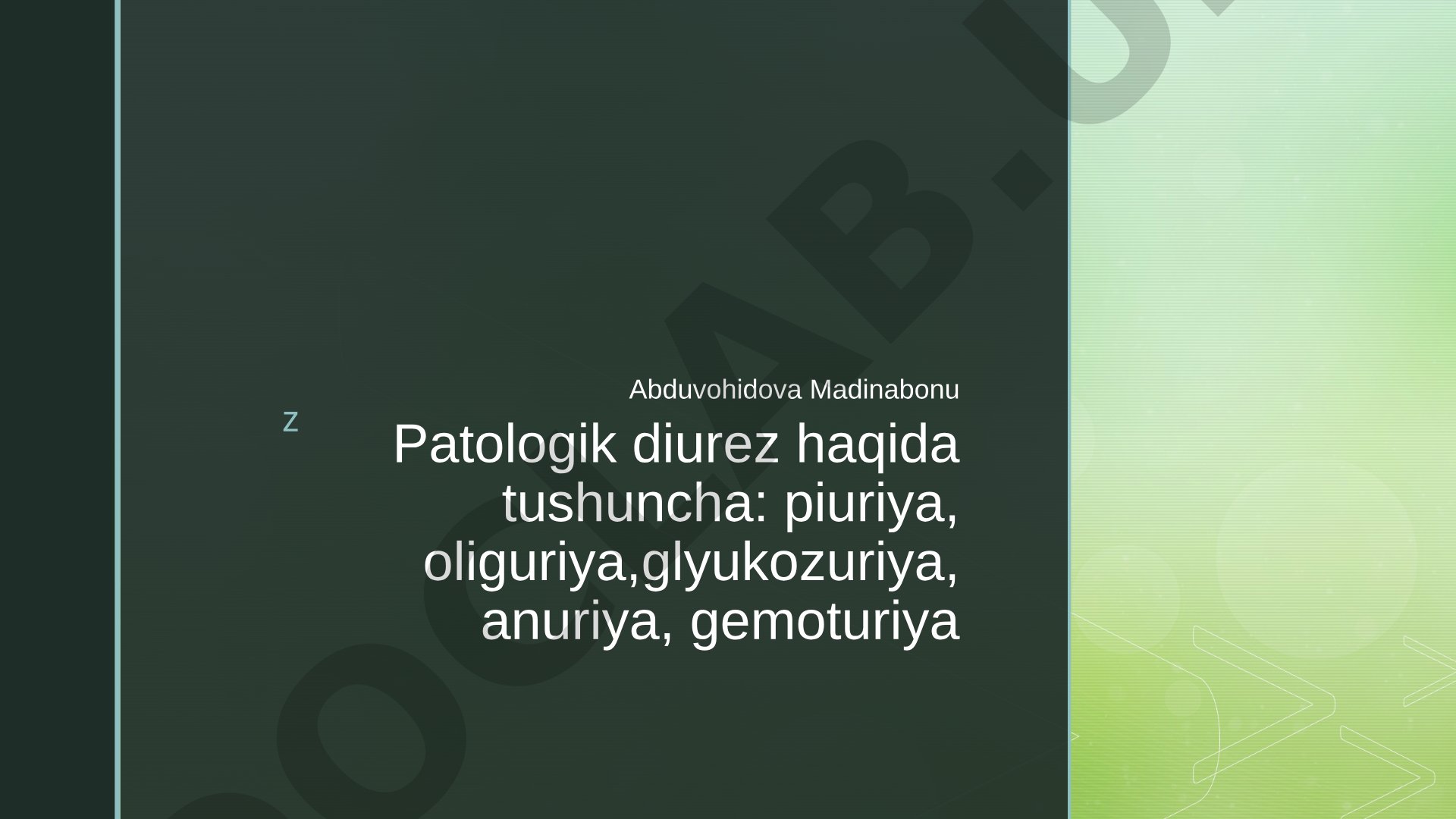 Patologik diurez: poliuriya, oliguriya, anuriya, glyukozuriya, gemoturiya