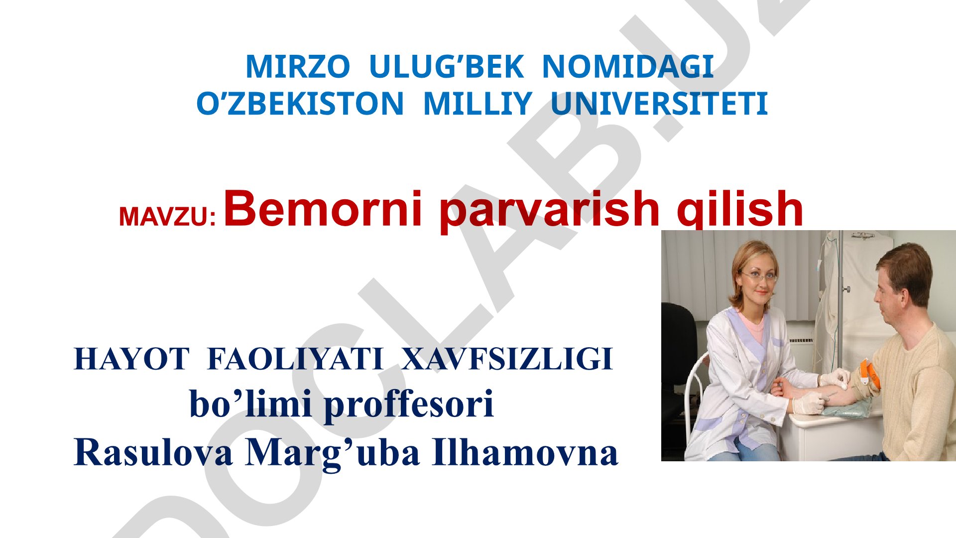 Bemorni parvarish qilish