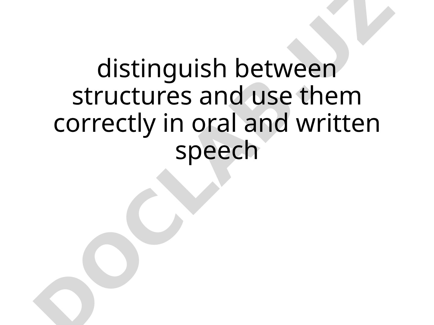 Distinguishing structures in oral and written speech