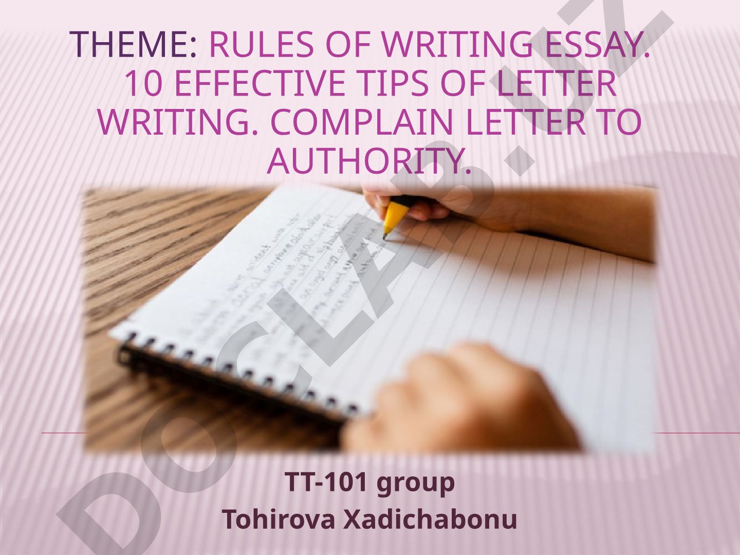 Rules of writing Essay, 10 effective tips of letter writing, Complain letter to Authority