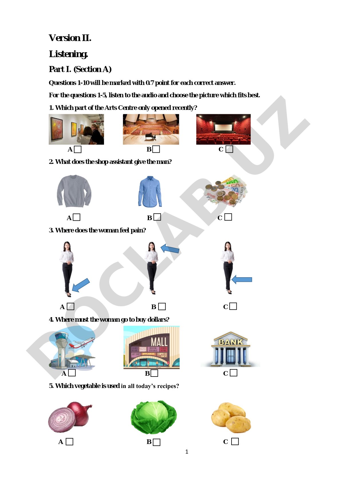English Listening Comprehension Test