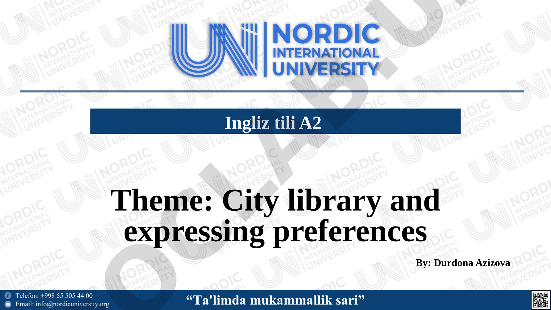 City library and expressing preferences