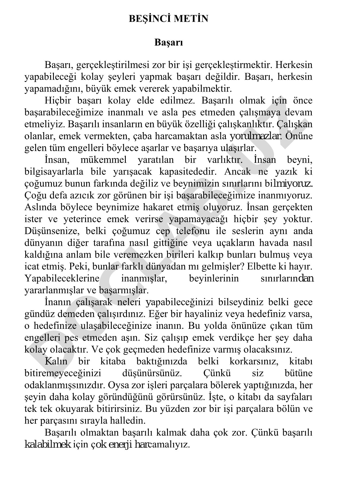 Başarı, Çalışkanlık ve İnsan Beyninin Potansiyeli