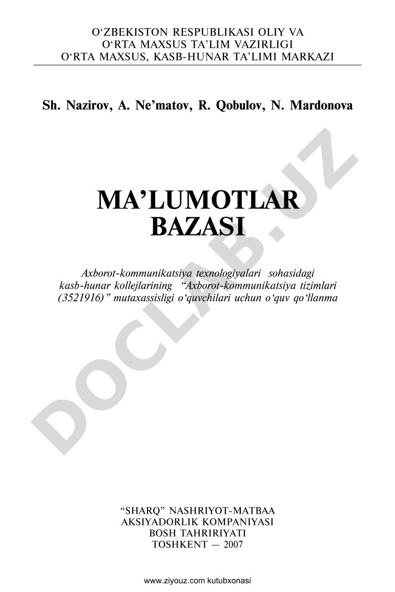 Ma'lumotlar bazasi