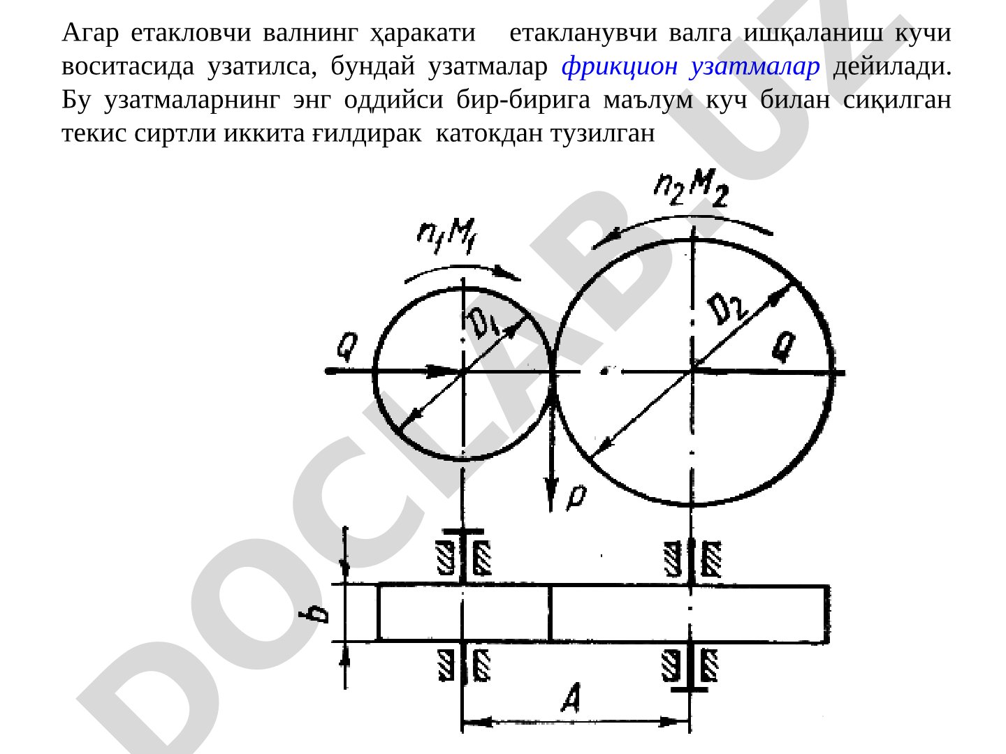 Фрикцион узатма ва вариаторлар
