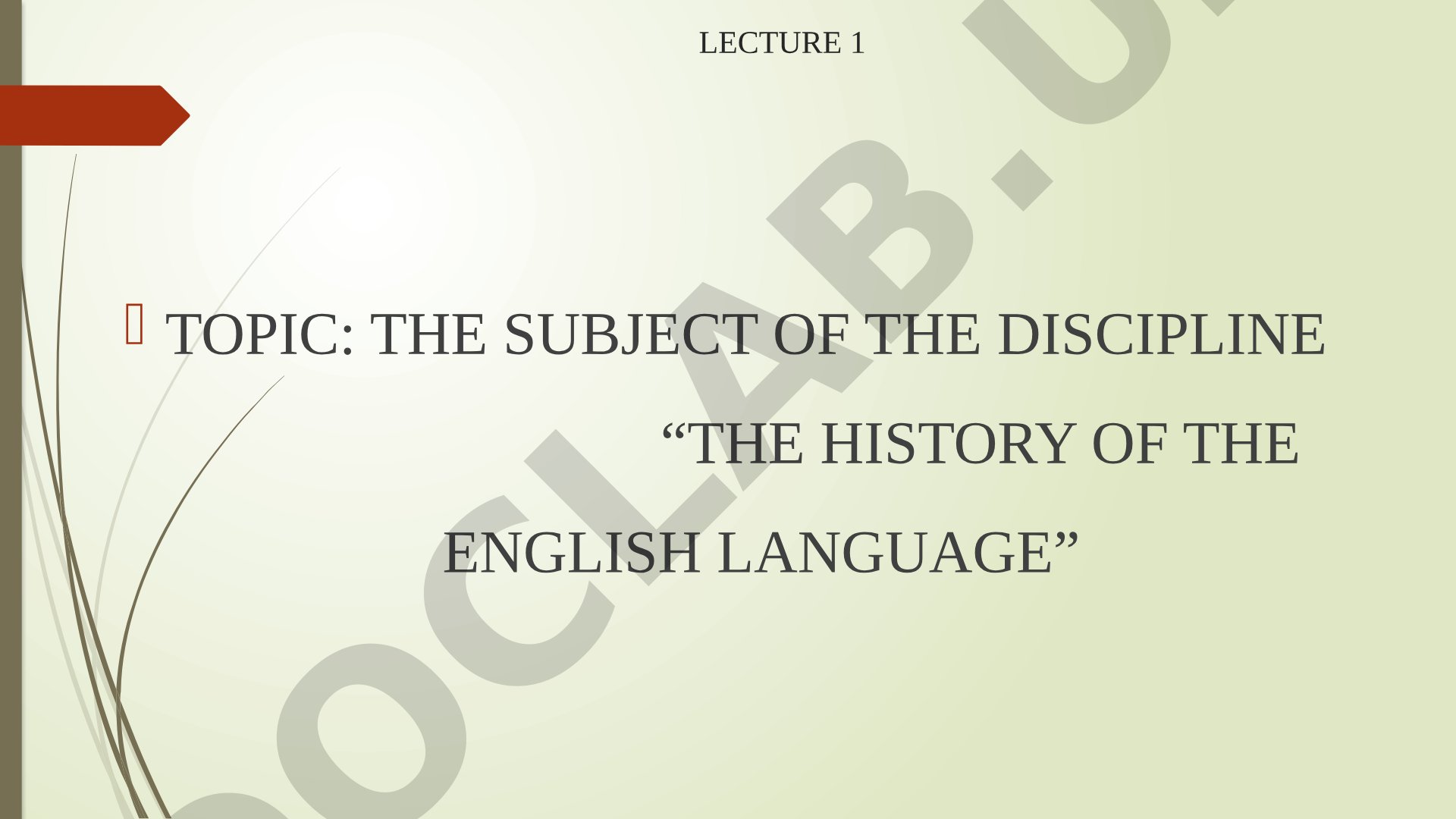 The History of the English Language