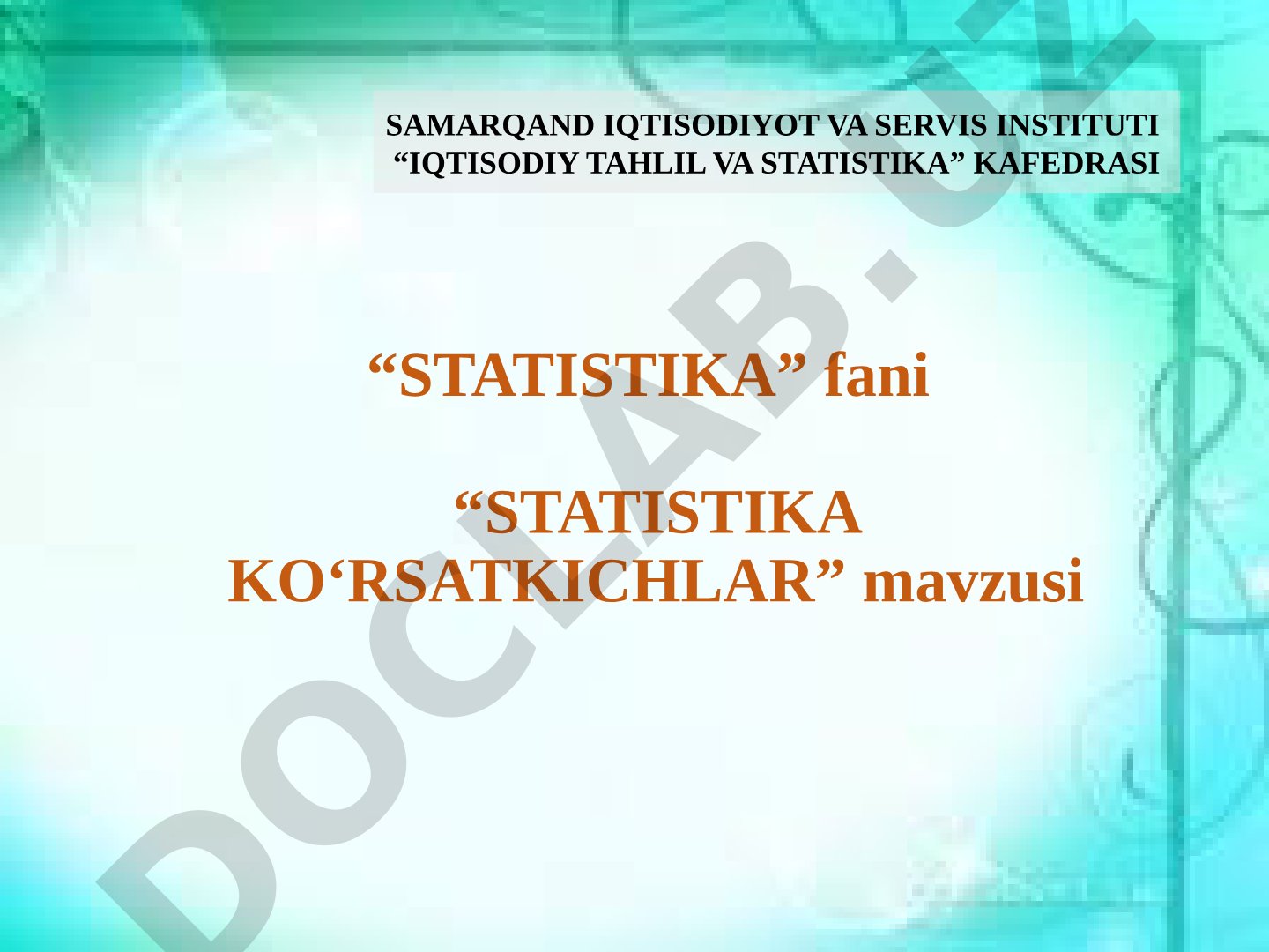 Statistika ko'rsatkichlar