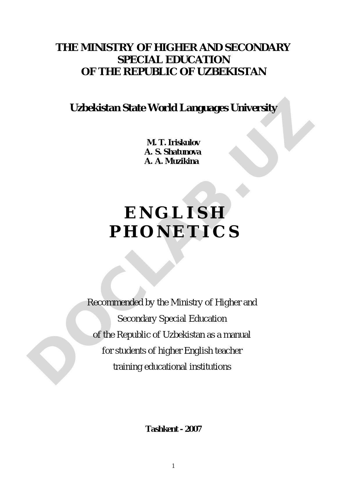 English Phonetics