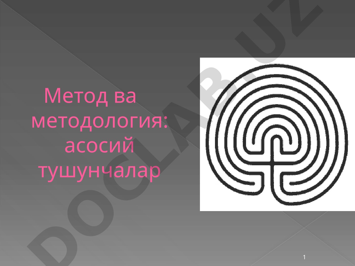 Метод ва методология: асосий тушунчалар
