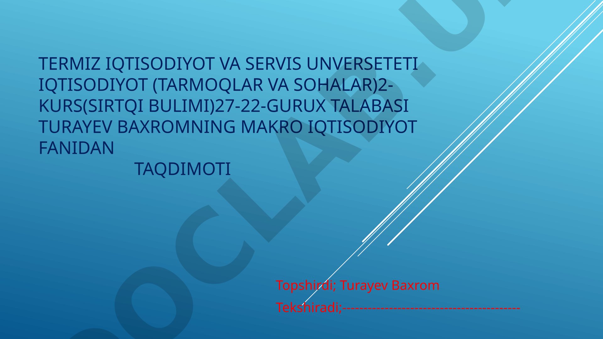 O'zbekiston Respublikasi Valyuta siyosati